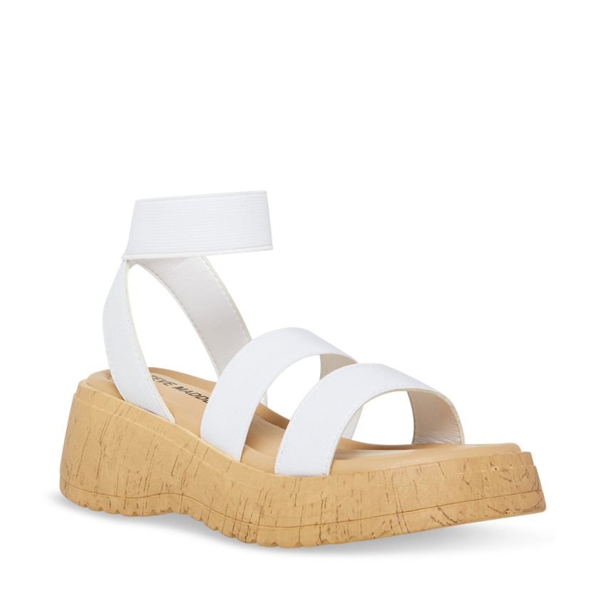 White Steve Madden Jsammie Kids' Platform Sandals | PH 2097KT16